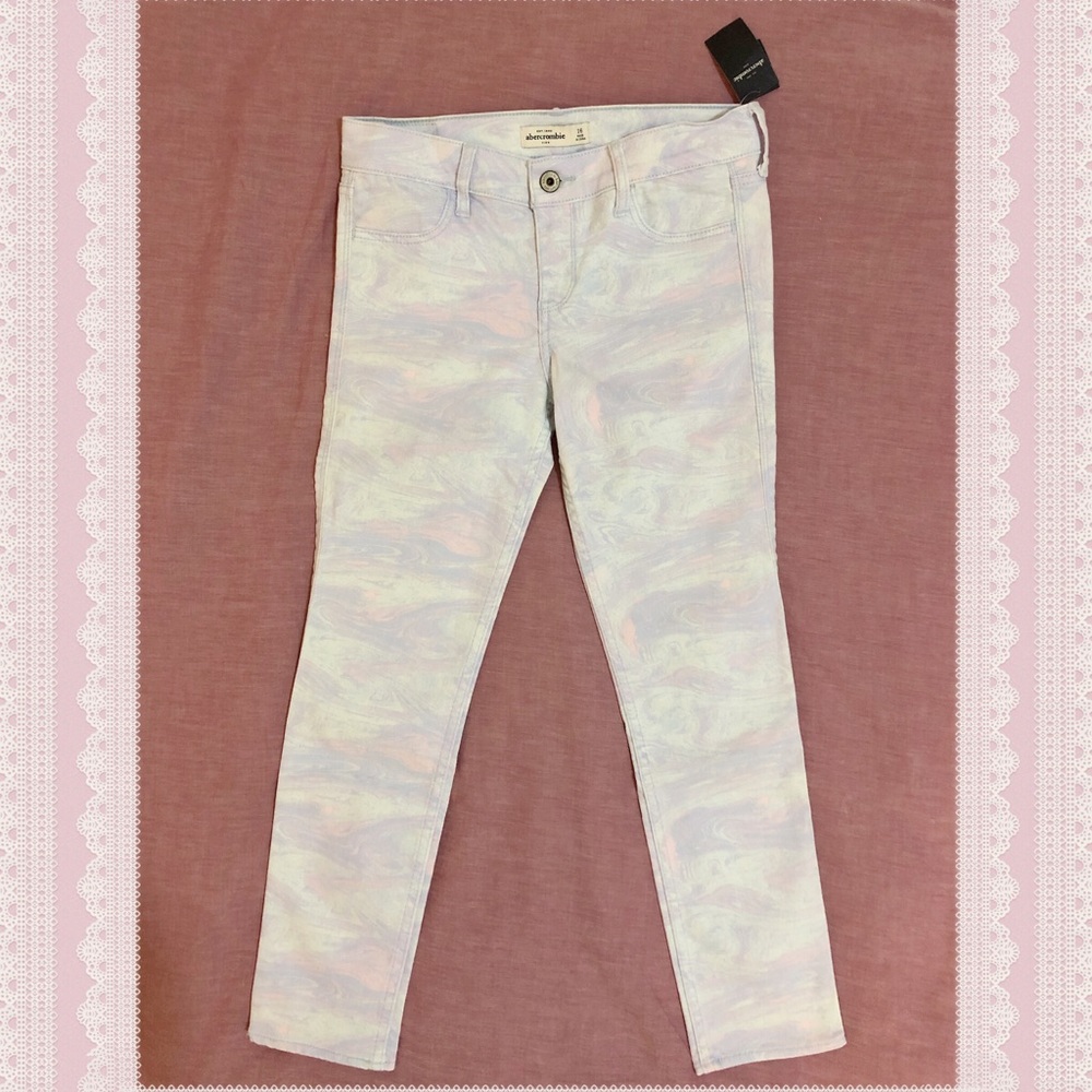 Abercrombie Kids Water Marble Pattern Skinny Jeans